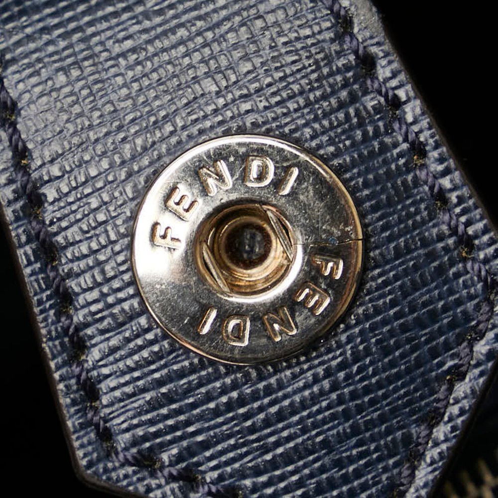 FENDI Navy Leather Shoulder Bag - Picture 7 of 12